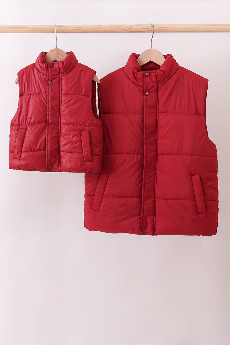 Maroon Mom&Me Puffer Vest