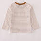 Brown Stripe Duck Embroidery Top