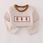 Brown Stripe Duck Embroidery Top