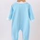 Blue Nativity Embroidery Romper