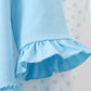 Blue Nativity Embroidery Ruffle Dress Set