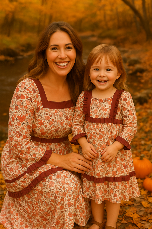 Fall Floral Print Mom&Me Dress