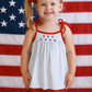 Gingham Star Embroidery Bloomer Set