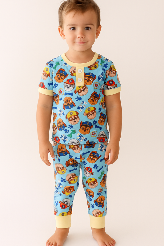 Blue Character Print Pajamas Set