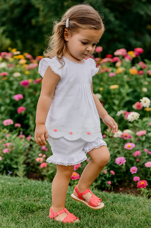 Premium White Floral Embroidery Set