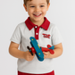 Sage Stripe Plane Embroidery Boy Shirt