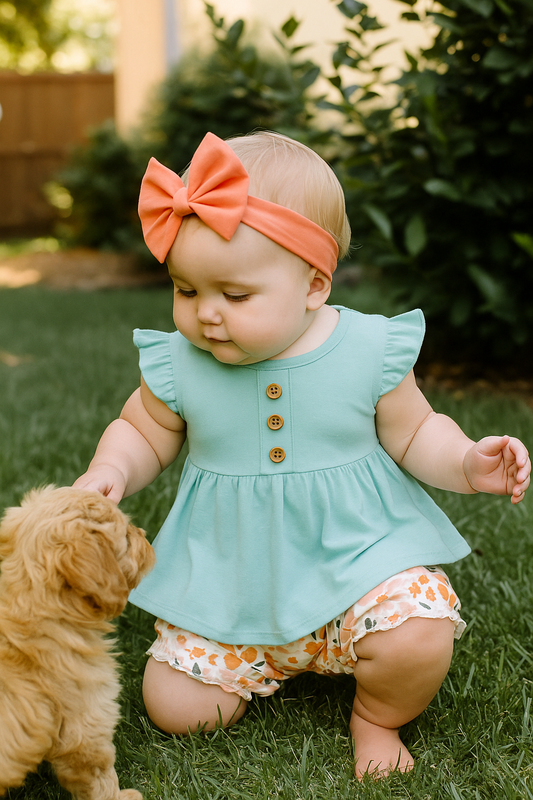Sage Floral Bloomer Set