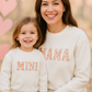 White Mama&Mini Applique Fleece Mom&Me Sweatshirt