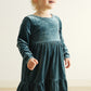 Premium Lake Velvet Tiered Ruffle Dress