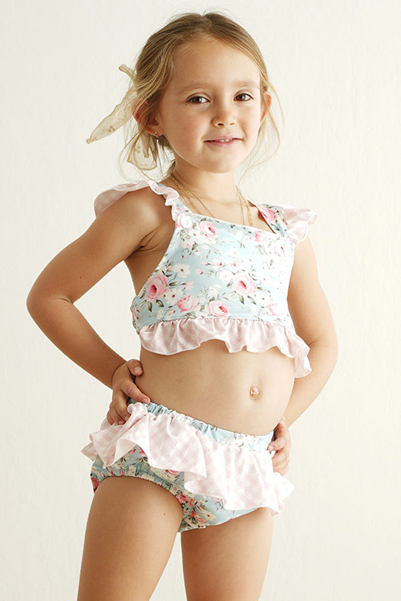 Petal Perfection Print 2pc Girl Swimsuit