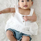 Premium White Muslin Ruffle Baby Set