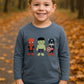 Navy Character Embroidery Top