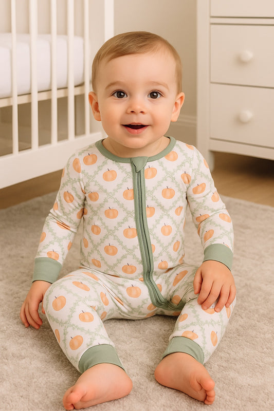 Green Pumpkin Bamboo Romper