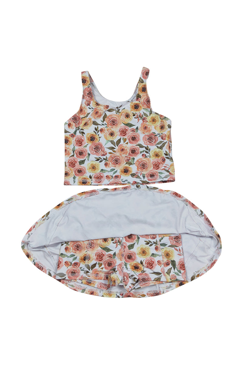 Floral Print Girl 2Pc Swimsuit