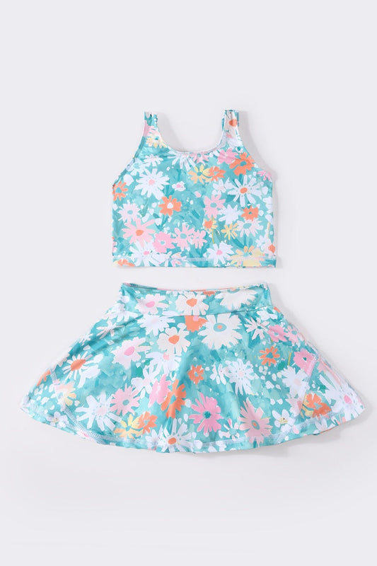 Daisy Meadow Print Girl 2Pc Swimsuit