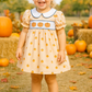 Khaki Embroidery Smocked Dress