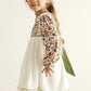 Premium Green Floral Print Swiss Dot Dress