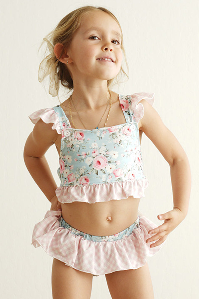 Petal Perfection Print 2pc Girl Swimsuit