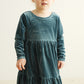 Premium Lake Velvet Tiered Ruffle Dress
