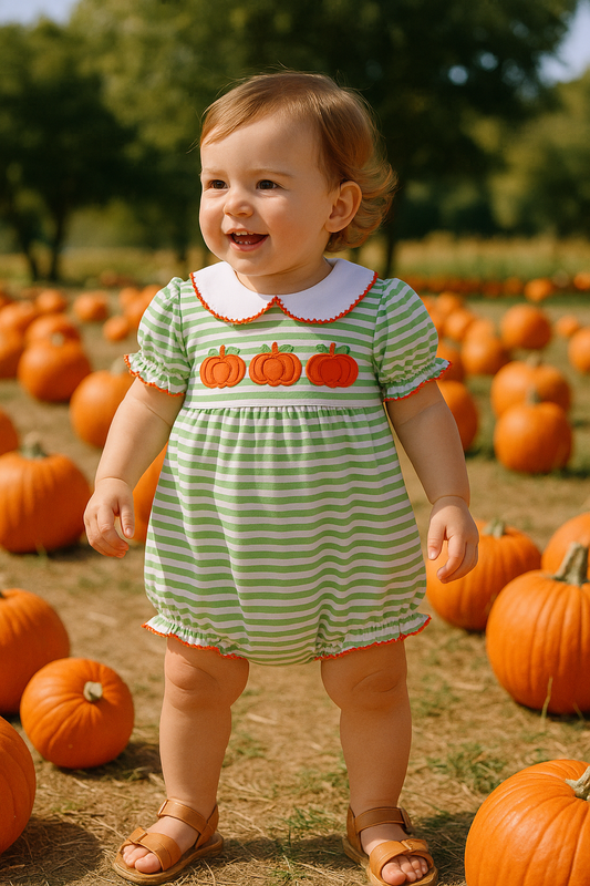 Green Stripe Embroidery Bubble