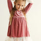 Premium Dusty Pink Velvet Lace Dress