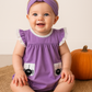Purple Spider Embroidery Ruffle Bubble