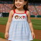 Blue Baseball Embroidery Girl Set