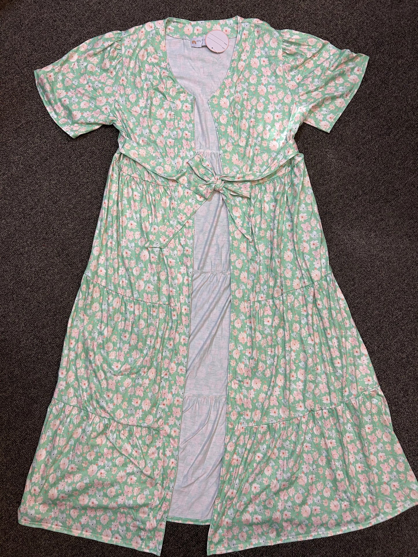 Green Floral Print Girl Mom & Me Dress