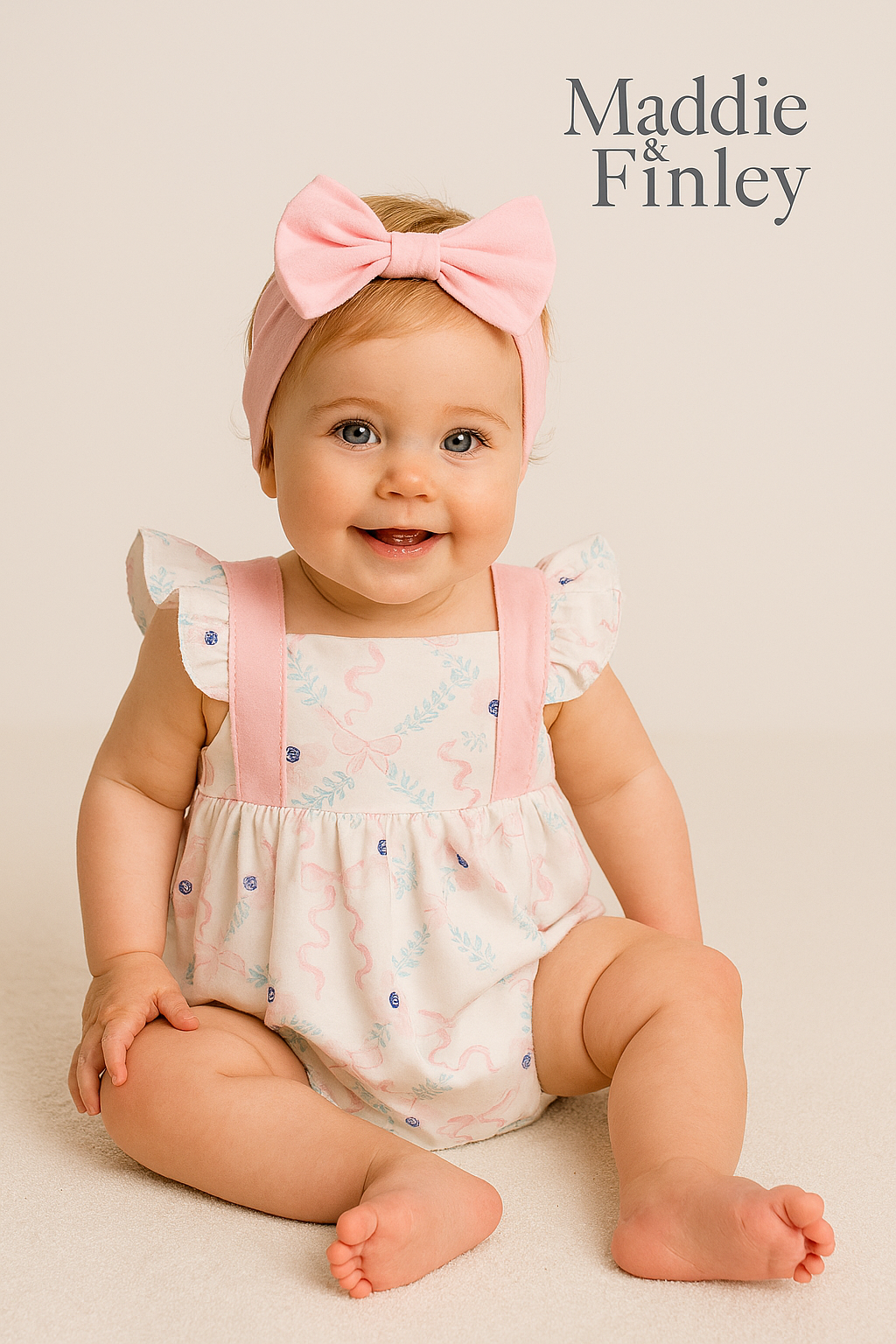 Pink Floral Bow Ruffle Bubble