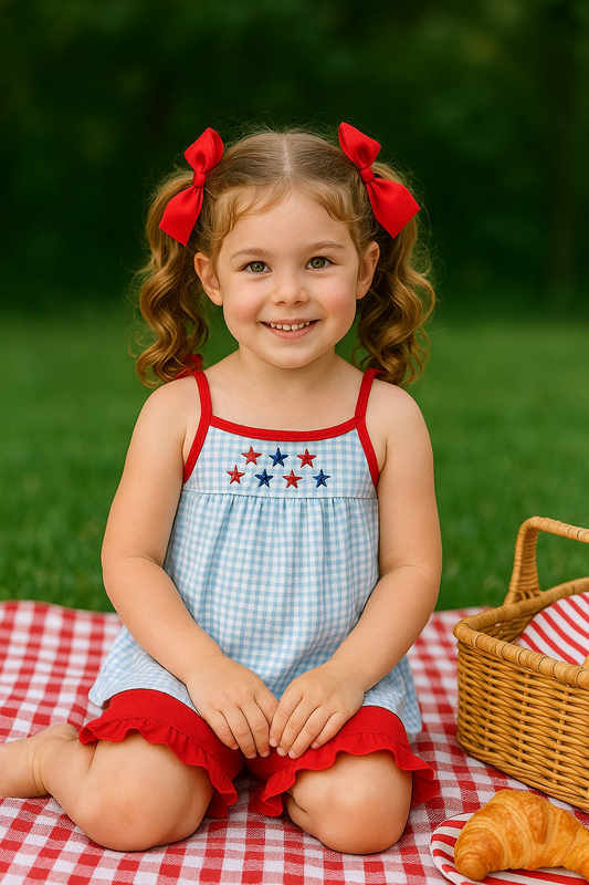 Gingham Star Embroidery Set