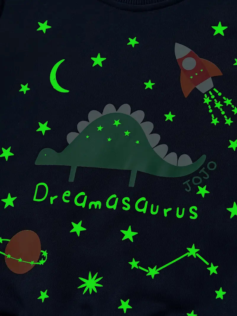 Blue Dino Glow-in-the-Dark Sweatshirt