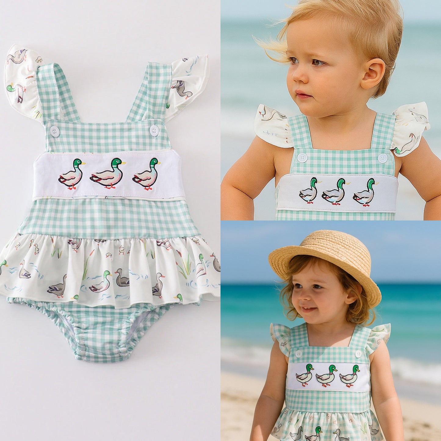 Sage Duck Girl Swimsuit