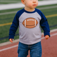 Blue Raglan Embroidered Football Shirt