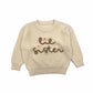 Beige Lil Sister Hand-Embroidered Pullover Sweater