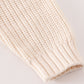 Beige Hand-Embroidery Pumpkin Pullover Sweater