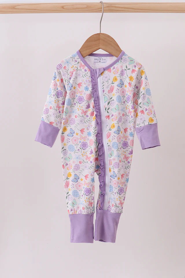 Premium Butterfly Garden Bamboo Romper
