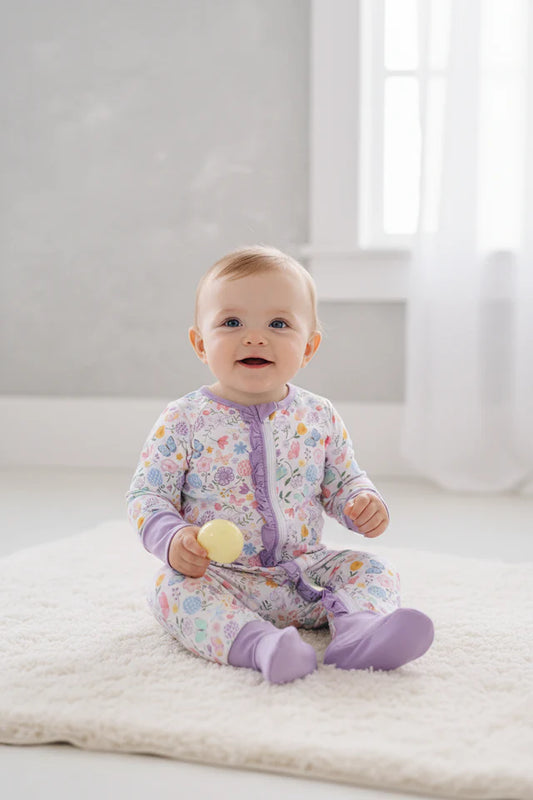 Premium Butterfly Garden Bamboo Romper