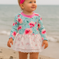 Blushing Rose Garden Print Girl One-Piece Leotard