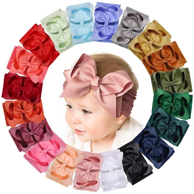 Maddie's Big Bow Headband, 5" Bow Bold, 20 Color Options