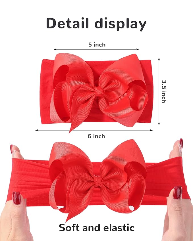 Maddie's Big Bow Headband, 5" Bow Classic, 20 Color Options