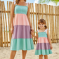 Multicolored Tiered Smocked Mom&Me Dress