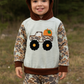 Camouflage Truck Pumpkin Applique Stripe Hoodie Set