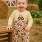Yellow Tractor French Knot Romper