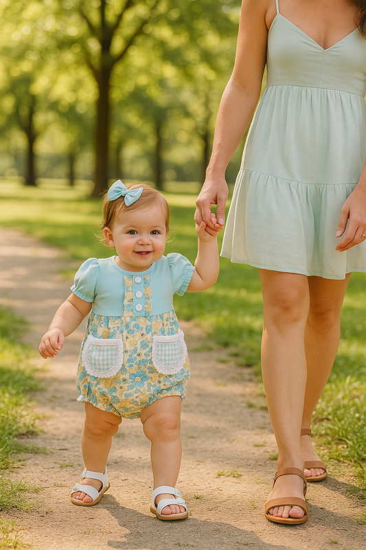 Blue Aqua Meadow Girl Bubble
