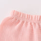 Premium Pink Muslin Ruffle Shorts Set