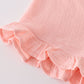 Premium Pink Muslin Ruffle Shorts Set