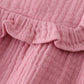 Premium Purple muslin ruffle shorts set
