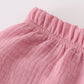 Premium Purple muslin ruffle shorts set