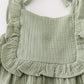Premium Sage Muslin Ruffle Shorts Set