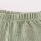 Premium Sage Muslin Ruffle Shorts Set